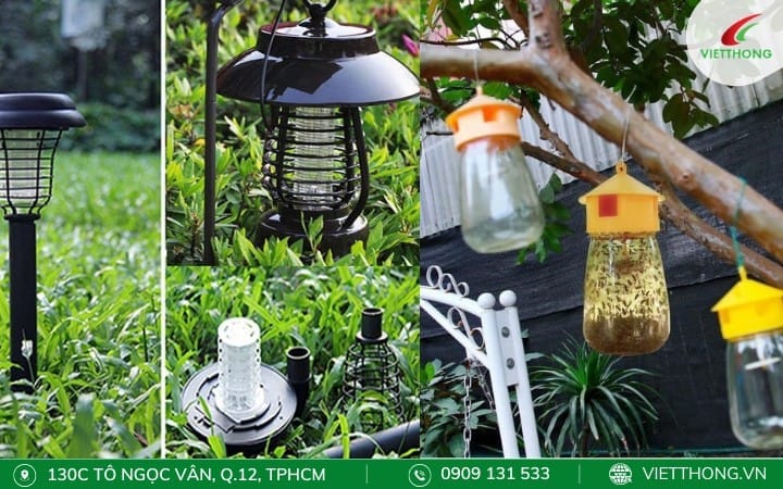 Sử dụng bẫy đèn đặt bên ngoài bán kính nhà để dụ kiến ba khoang