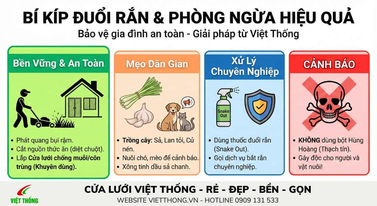 Cách đuổi rắn ra khỏi nhà hiệu quả và an toàn nhất