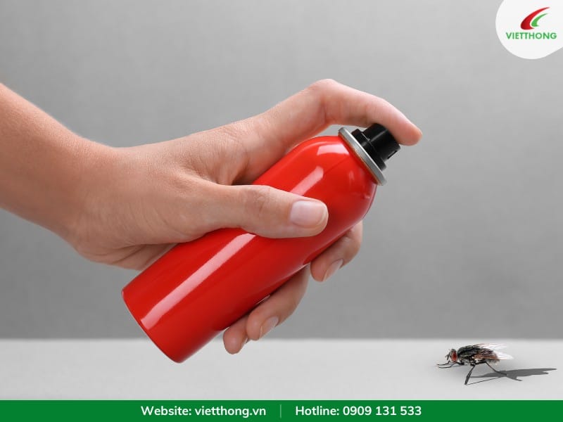 Tiêu diệt ruồi bằng thuốc xịt côn trùng