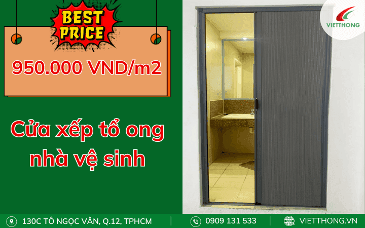 Giá cửa xếp tổ ong nhà vệ sinh