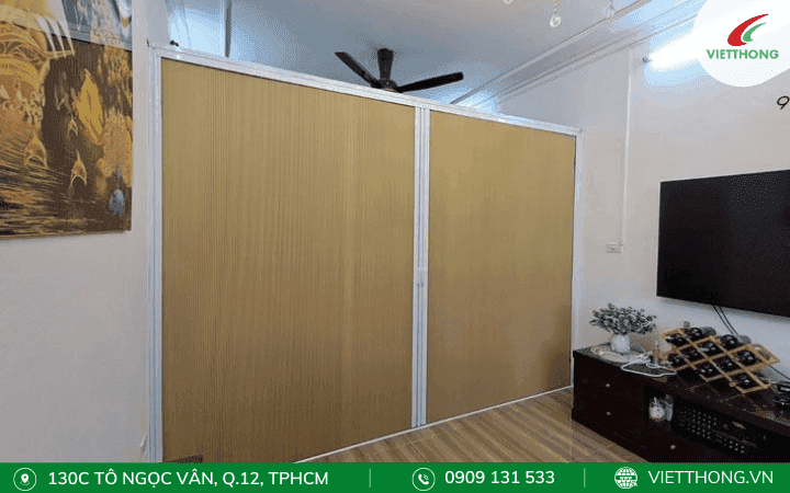 Vách ngăn phòng ngủ bằng rèm tổ ong (rèm di động) tiện lợi, đẹp, sang vách ngăn phòng ngủ bằng rèm tổ ong (rèm di động)