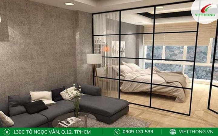 Vách ngăn kính cường lực hoặc nhôm kính vách ngăn nhôm kính