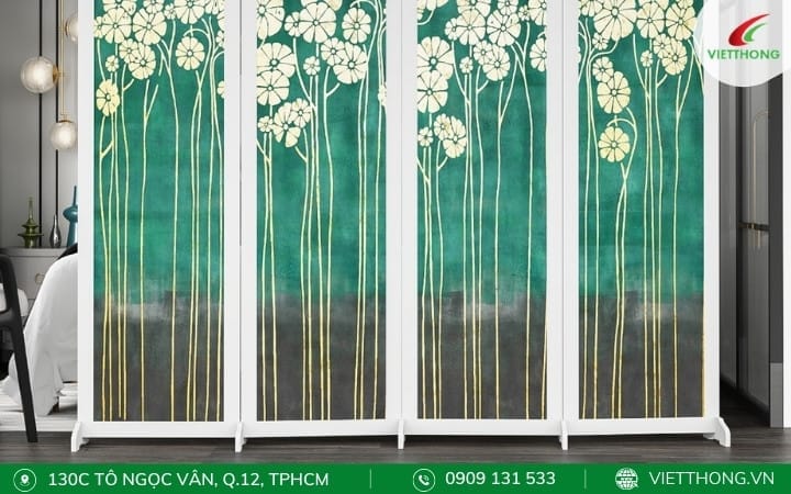 Tấm bình phong ngăn phòng đơn giản tinh tế