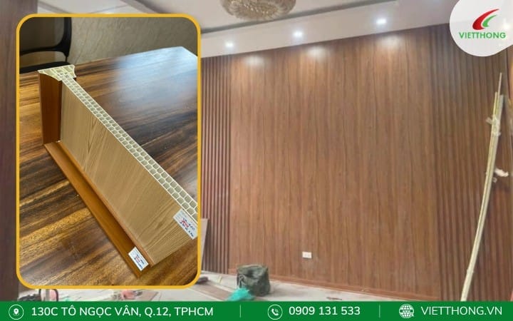Vách ngăn nhựa giả gỗ giải pháp tiết kiệm thẩm mỹ cao