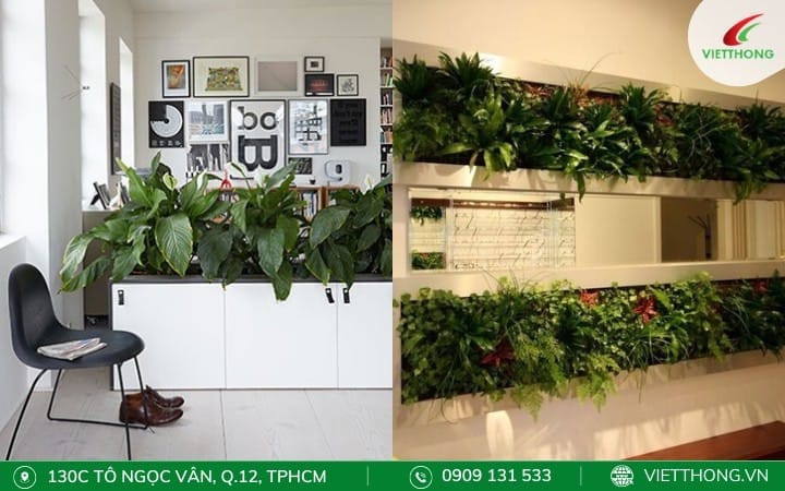 Vách ngăn tường gạch kết hợp trồng cây xanh tạo sự gần gũi