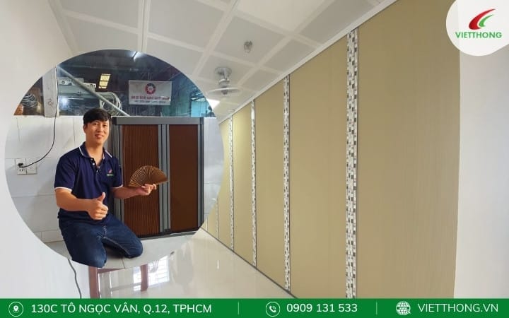 Vách ngăn xếp di dộng rèm tổ ong tiện ích dễ sử dụng