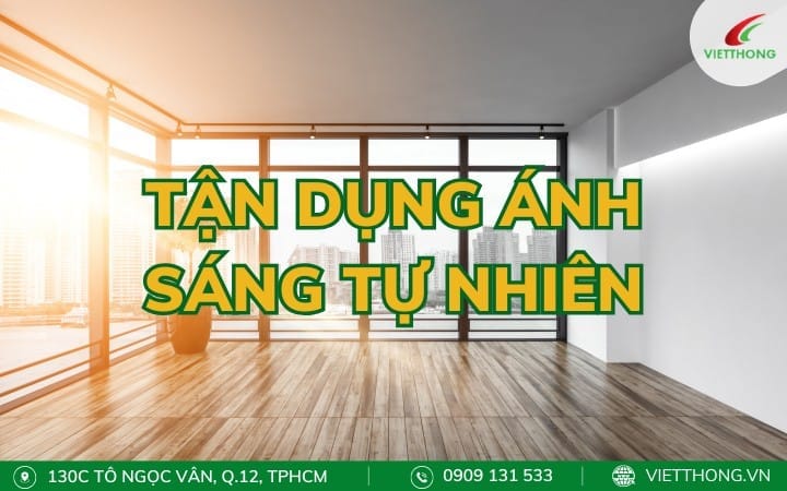 Tận dụng ánh sáng tự nhiên lấy sáng hiệu quả từ cửa kính