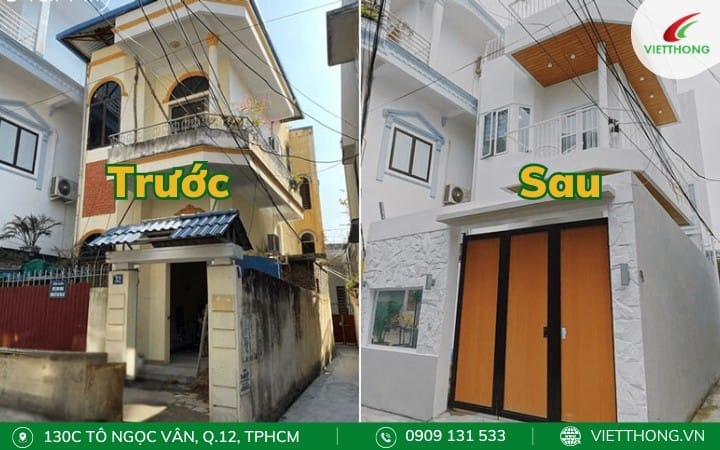 Trước và sau khi sửa chữa nhà đón tết