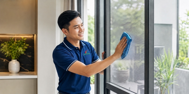 Vệ sinh cửa lưới chống muỗi