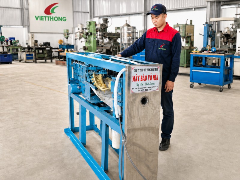 Máy bào vỏ mía tự động 1 cây