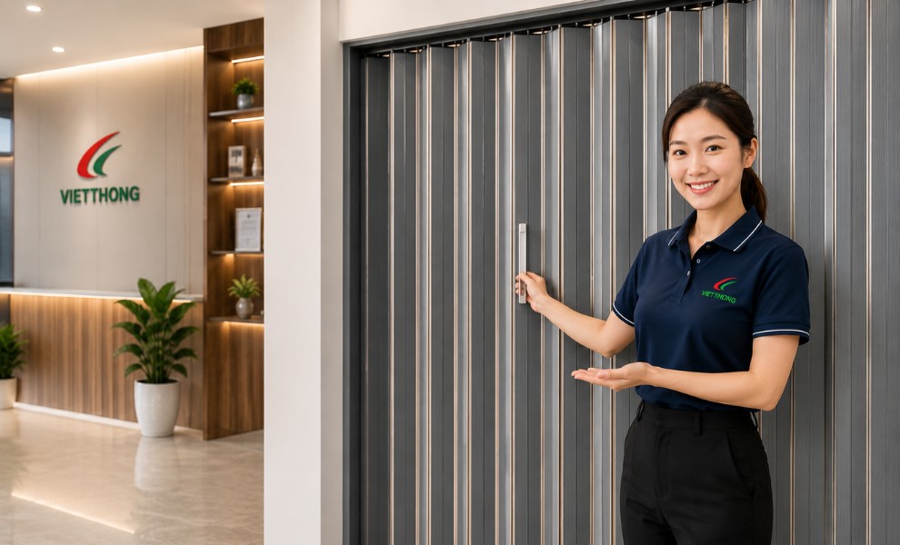 giới thiệu cửa xếp lá nhôm, lá nhựa